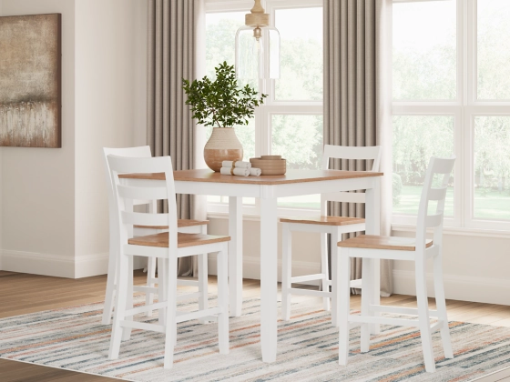 Gesthaven Counter Dining Set - Natural/White/5 - Piece - Gallery Image 2